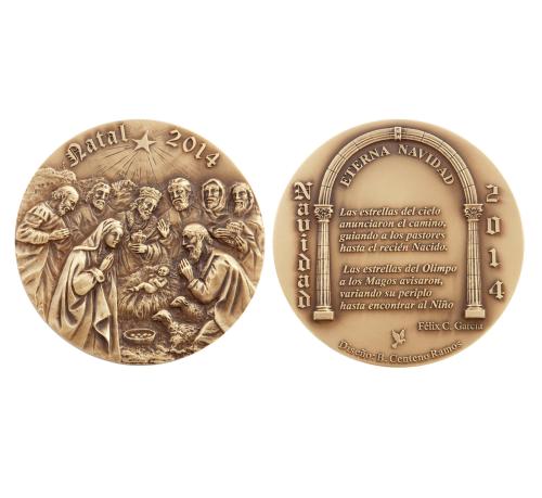 MEDALLÓN CONMEMORATIVO "NATAL 2014", DISEÑADO POR BERNARDO