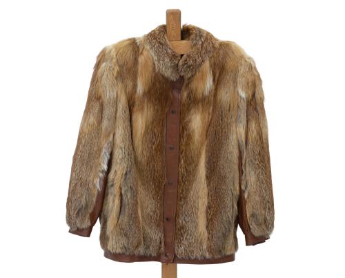 CHAQUETÓN EN PIEL DE ZORRO Y CUERO