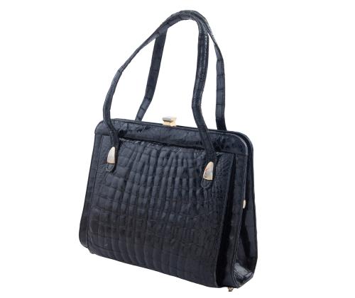 CARTERA EN PIEL DE COCODRILO NEGRO