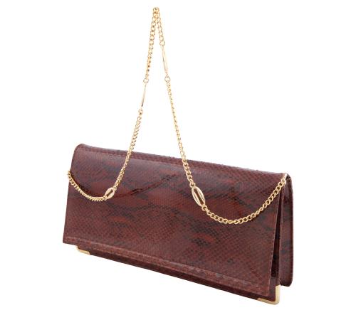 CARTERA EN PIEL DE SERPIENTE ROJA