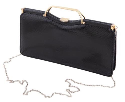 CARTERA EN PIEL DE SERPIENTE NEGRA