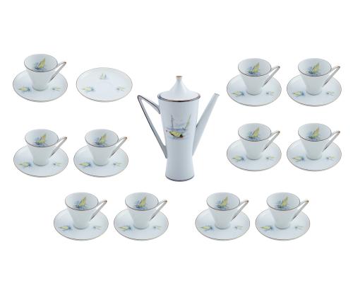 JUEGO DE CAFÉ EN PORCELANA DE BAVIERA