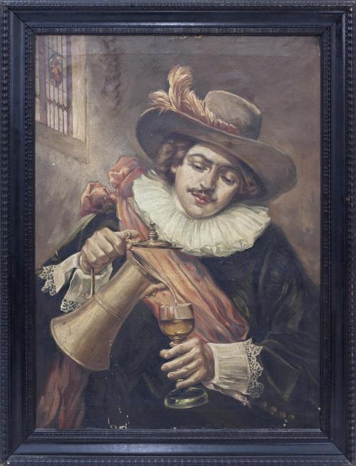 RETRATO DE CABALLERO HOLANDÉS "UNA COPA PARA EL CAMINO"