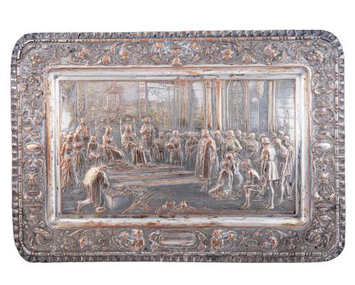 BANDEJA "COLÓN AL REGRESO DE SU PRIMER VIAJE A AMÉRICA ES R