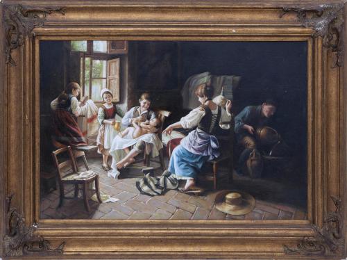 ESCENA COSTUMBRISTA DE PPS S.XIX