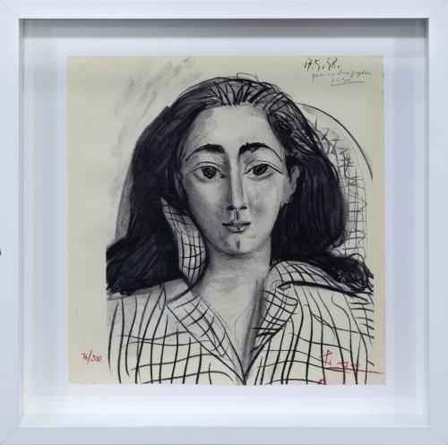 LITOGRAFÍA FIRMADA A MANO "JACQUELINE (LES DAMES DE MOUGINS