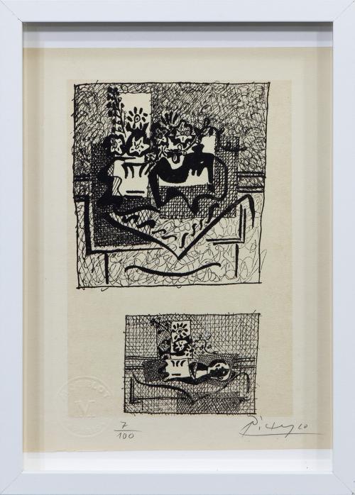 LITOGRAFÍA FIRMADA A MANO "PICASSO DESSINS"