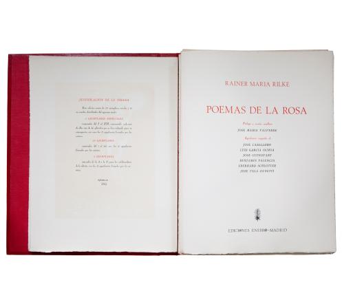 "POEMAS DE LA ROSA" CON 12 AGUAFUERTES FIRMADOS A MANO POR 