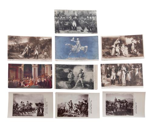 COLECCIÓN DE 10 POSTALES DE LA VIDA PRIVADA Y MILITAR DE NA