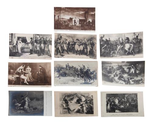 COLECCIÓN DE 10 POSTALES DE LA VIDA PRIVADA Y MILITAR DE NA