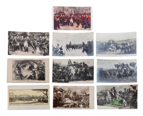 COLECCIÓN DE 10 POSTALES DE LA VIDA PRIVADA Y MILITAR DE NA