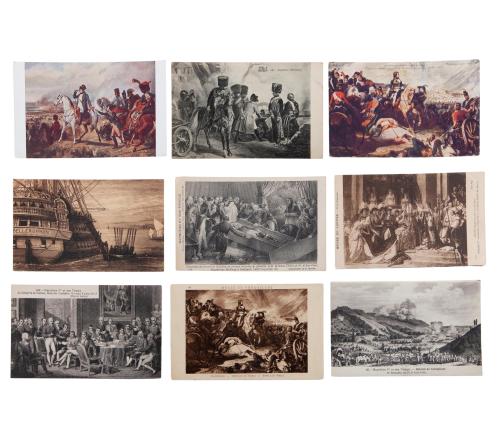 COLECCIÓN DE 9 POSTALES DE LA VIDA PRIVADA Y MILITAR DE NAP