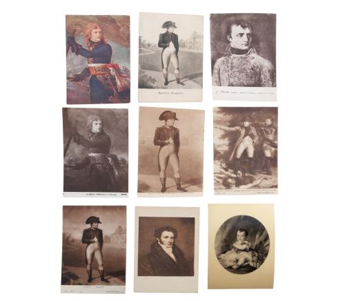 COLECCIÓN DE 9 POSTALES DE LA VIDA PRIVADA Y MILITAR DE NAP