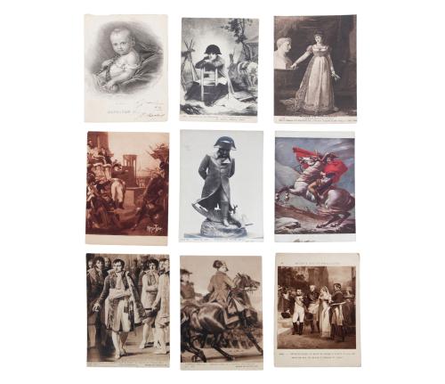 COLECCIÓN DE 9 POSTALES DE LA VIDA PRIVADA Y MILITAR DE NAP