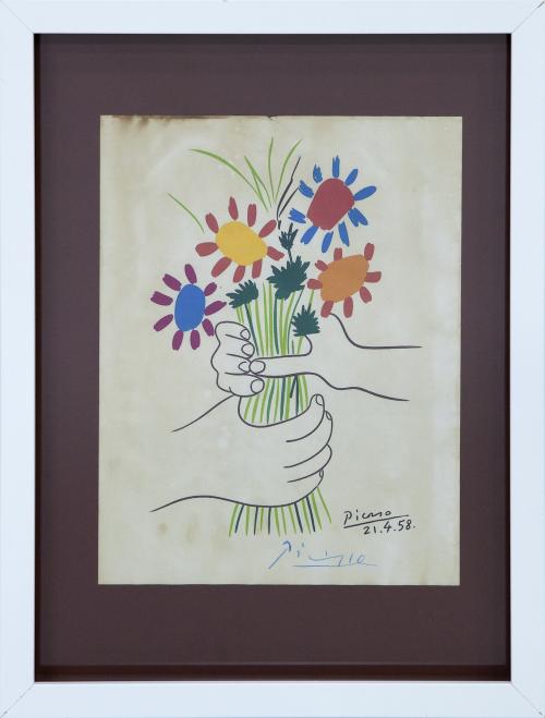 LITOGRAFÍA OFFSET "PAIX STOCKHOLM" FIRMADA A MANO POR PICAS