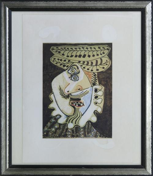 LITOGRAFÍA A COLOR "LA CARA DEL BUFÓN" PARA LA EXPOSICIÓN "