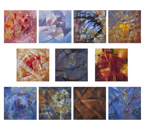 COLECCIÓN DE 11 PANELES DE DIFERENTES ABSTRACCIONES (2004-2