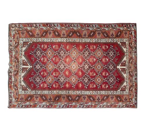 ALFOMBRA EN LANA CON MOTIVOS GEOMÉTRICOS, ESTILO PERSA