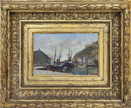 "BARCOS ATRACADOS EN UN PUERTO"