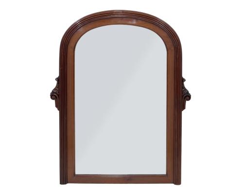 ESPEJO EN MADERA DE ROBLE BARNIZADO EN CAOBA.