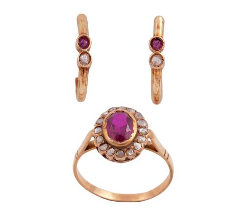 Conjunto de sortija y pendientes