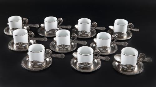 JUEGO DE CAFÉ ART NOUVEAU DE 10 SERVICIOS, ITALIA PPS. S.XX