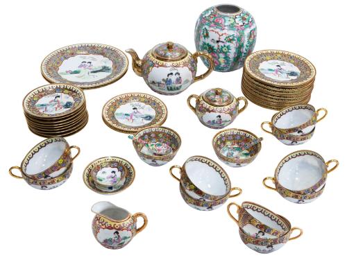 JUEGO DE MERIENDA EN PORCELANA CHINA, MACAO