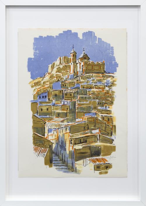 LA CIUDAD ALTA, LITOGRAFÍA  A COLOR FIRMADA POR EL AUTOR MA