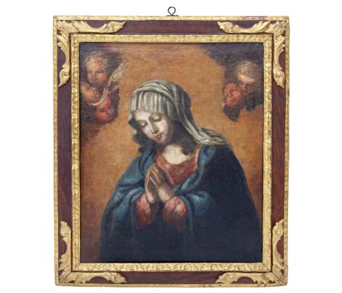 "VIRGEN ORANDO CON ÁNGELES"