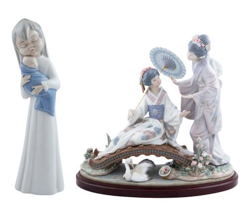 LOTE DE DOS FIGURAS EN PORCELANA. UNA DE ELLAS DE LLADRÓ