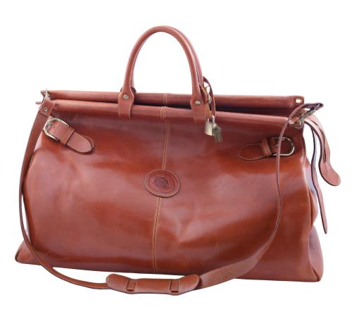 BOLSO DE VIAJE EN CUERO MARRÓN