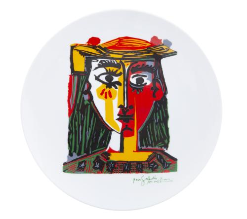 PLATO DECORATIVO DE PORCELANA CON REPRODUCCIÓN AUTORIZADA D