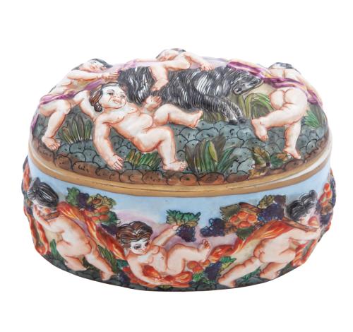 CAJA EN PORCELANA DE ESTILO CAPODIMONTE