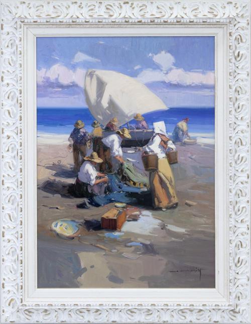 "PESCADORES EN LA PLAYA"