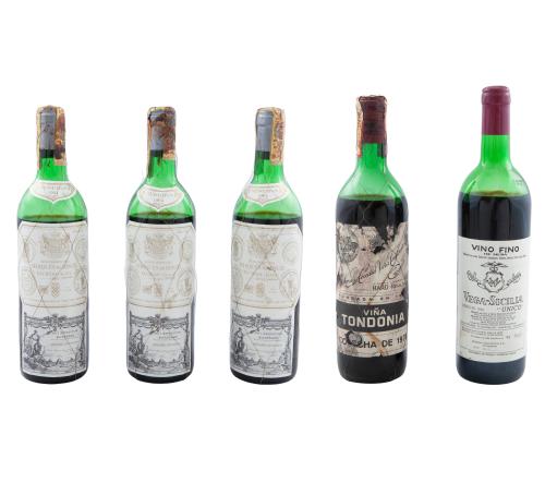 LOTE DE 5 BOTELLAS DE VINO PARA COLECCIÓN