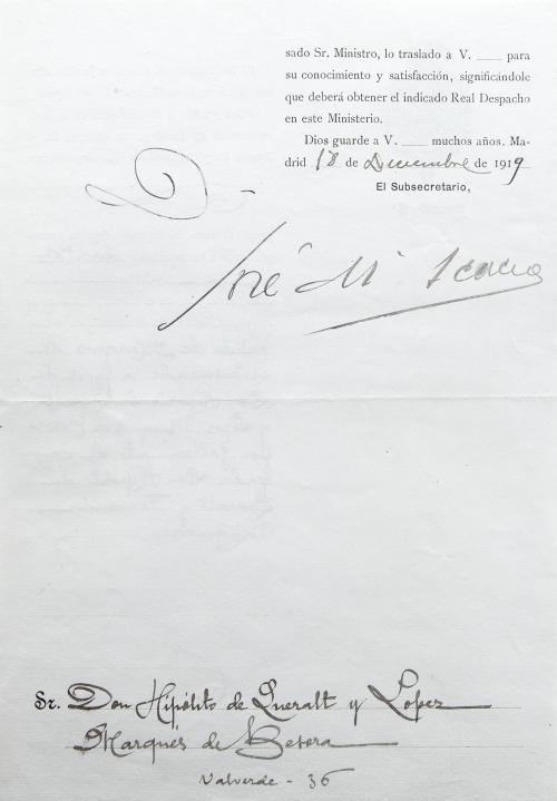 REAL CARTA DE SUCESIÓN DE 1919-1920 (REINADO DE ALFONSO XII