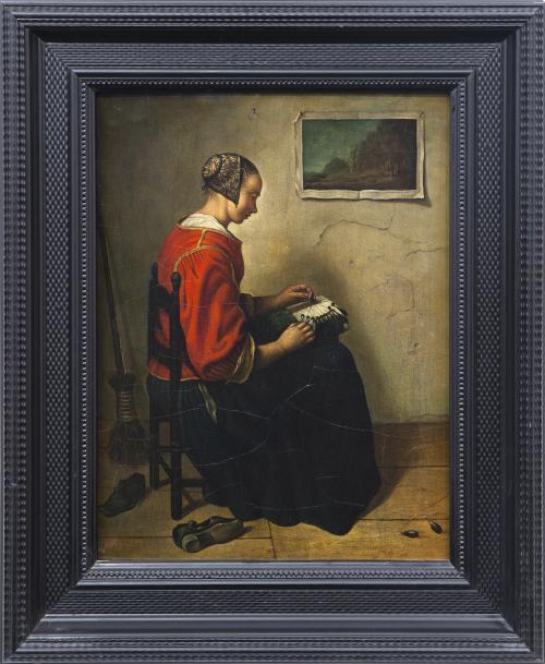 Copia de la obra original "LA ENCAJERA" del artista CASPAR 