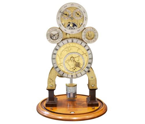 IMPORTANTE RELOJ ASTRONÓMICO DE ESQUELETO MARCA G.M.H. INGL