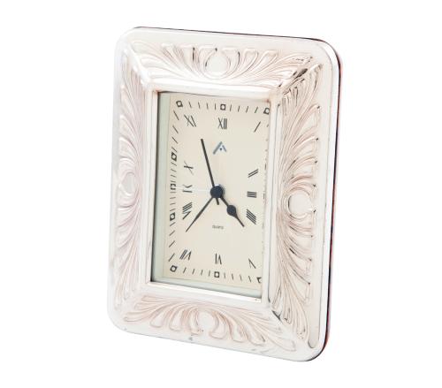 RELOJ DE SOBREMESA DE LA MARCA ALCUDIA CON MARCO EN PLATA D