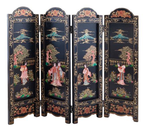 BIOMBO JAPONÉS PLEGABLE DE 4 PANELES