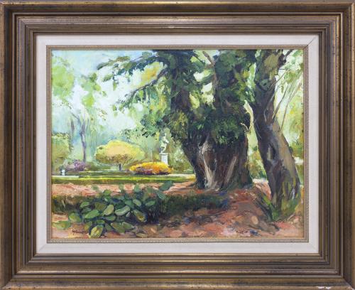 "JARDÍN ARBOLADO" FIRMADO M.RECUERO