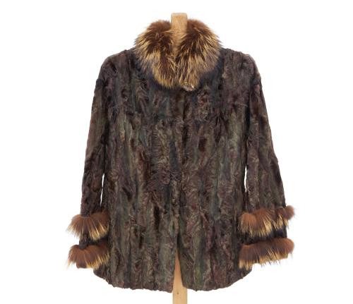 CHAQUETON DE PIEL DE ASTRACÄN CON TEXTURAS DE COLORES   MAR